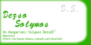 dezso solymos business card